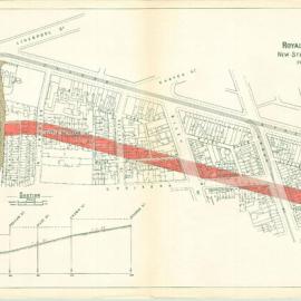 Map - Royal Commission on Sydney Improvement - No 42 - New street near Oxford Street, 1909
