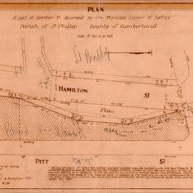 Map - Hamilton Street (now Tank Stream Way), Sydney, 1929