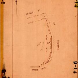 Map - Hamilton Street (now Tank Stream Way), Bridge Street, Bridge Lane, Sydney, No date