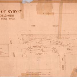 Map - Hamilton Street (now Tank Stream Way), Pitt Street, Bridge Street, Bridge Lane, Sydney, 1924