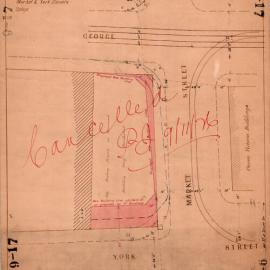 Map - Market Street, between George Street and York Street, Sydney, 1926