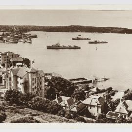 View north along Billyard Avenue from above Arthur McElhone Reserve Elizabeth Bay, circa 1940