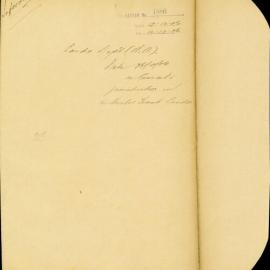 File - Request for information on lands vested in the Harbour Trust, 1906-1908