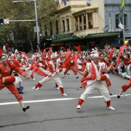 Drum dancers, Parade, Chinese New Year Festival, Sydney, 2008