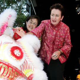 Dragon dancers, Chinese New Year, Belmore Park, Sydney, 2009