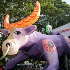 Large Ox on Medibank Private float, Chinese New Year, Belmore Park, Sydney, 2009