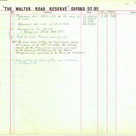 Park - The Walter Read Reserve, Oxford Street, Paddington, 1934-1966