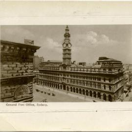 Postcard - General Post Office (GPO), corner of Martin Place and George Street Sydney, 1909