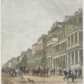 Engraving -  Houses on Macquarie Street Sydney, c1887