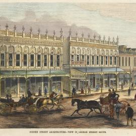 Engraving -  George Street South, Sydney, c1876