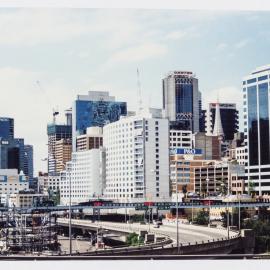 View towards the city skyline from the Western Distributor Sydney, 1992