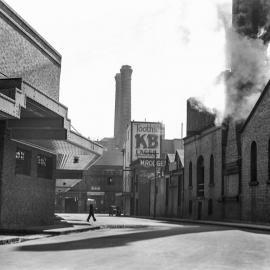 Site Fence Image - View west along Little Pier Street Haymarket, circa 1930