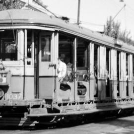 Fascia Image - Approaching the tram terminus, Glebe Point Road near Cotter Lane Glebe, 1958