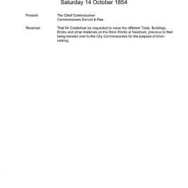Transcript - Minutes of Council - Meeting of City Commissioners, 14 Oct 1854 [Municipal Council of Sydney]