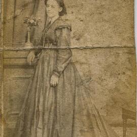 Studio portrait of Elizabeth Harris, wife of Mayor John Harris, George Street Sydney, circa 1870