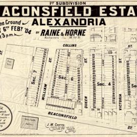 Auction Notice - Beaconsfield Estate Alexandria, 1904