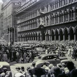 Site Fence Image - Awaiting the arrival of Queen Elizabeth II, Martin Place Sydney, 1954