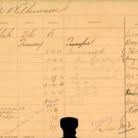 Staff Card - Wilkinson, F - employed 1907-1921