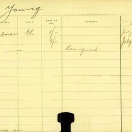 Staff Card - Young, J - employed 1911-1913