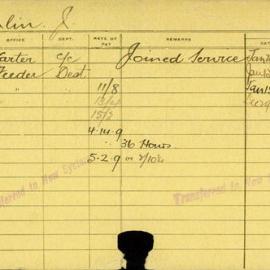 Staff Card - Zeplin, J - employed 1903-1920