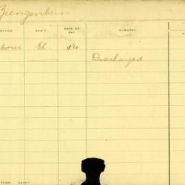 Staff Card - Zeingenbein, J - employed 1910