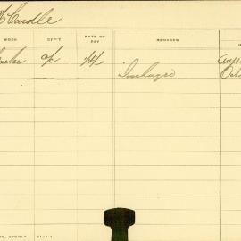 Staff Card - McCardle, T - employed 1904-1907