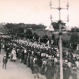 Site Fence Image - Soudan Contingent leaving Victoria Barracks, Oxford Street Paddington, 1885