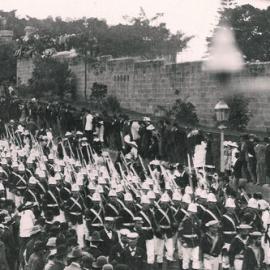 Fascia Image - Soudan Contingent leaving Victoria Barracks, Oxford Street Paddington, 1885