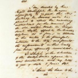 Letter - Governor issue instructions for removal of old Watch House in George Street South, 1850