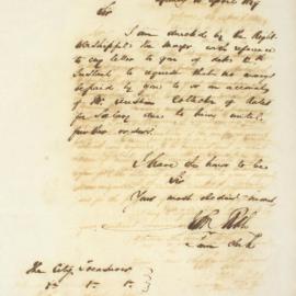 Letter - Advising no salary be paid to Mr Austin Collector of Rates until further notice, 1849