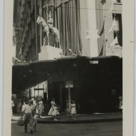 Street decorations for royal visit, Pitt Street Sydney, 1954