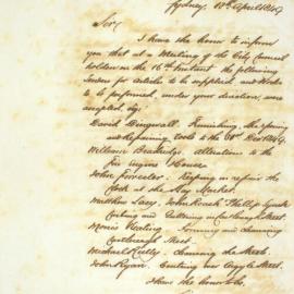 Letter - Acceptance of tenders from Dingwall, Bradridge, Forrester and others, 1849