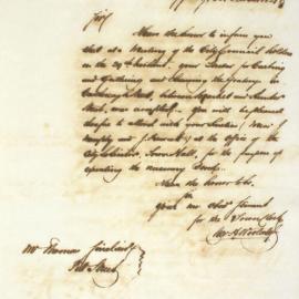 Letter - Accept tender for curbing, guttering and cleansing gratings in Castlereagh Street, 1849