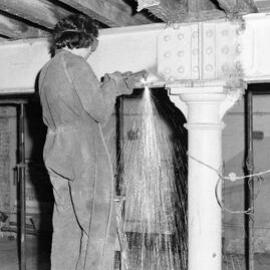 Operating a welding torch, Paddington Town Hall, Oxford Street Paddington, circa 1976-1977