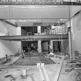 Large space undergoing renovation, Paddington Town Hall, Oxford Street Paddington, circa 1976-1977