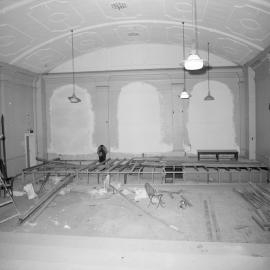 Hall with arched decorative ceiling, Paddington Town Hall, Oxford Street Paddington, circa 1976-1977