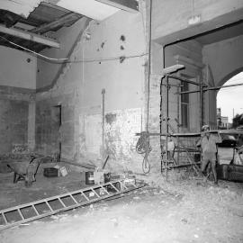 Garage undergoing renovation, Paddington Town Hall, Oxford Street Paddington, circa 1976-1977