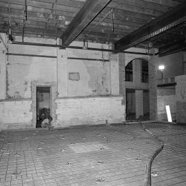 Large space with rebar on floor, Paddington Town Hall, Oxford Street Paddington, circa 1976-1977