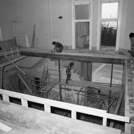 Repairs to large space above garage, Paddington Town Hall, Oxford Street Paddington, circa 1976-1977