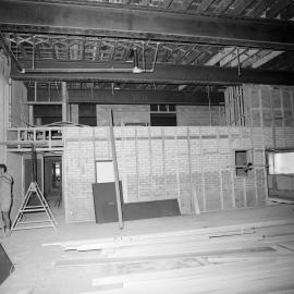 Large space with new brick wall, Paddington Town Hall, Oxford Street Paddington, circa 1976-1977