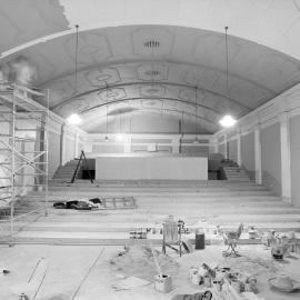 Hall with decorative arched ceiling, Paddington Town Hall, Oxford Street Paddington, circa 1976-1977