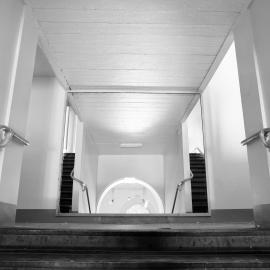 Top of stairs with mirror, Paddington Town Hall, Oxford Street Paddington, circa 1976-1977