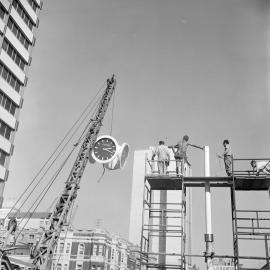 Seiko Clock installation, Alfred Street Circular Quay, 1971