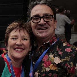 Virginia Ferris and Iggy Jones, pre Mardi Gras Parade, 2012