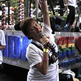 Choreographer Virginia Ferris pre Mardi Gras Parade, 2012