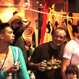 Enjoying the parade from the VIP stand, Mardi Gras Parade, 2012