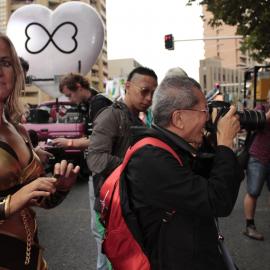 William Yang, pre Mardi Gras Parade, 2012