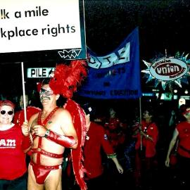 Workers Union group with banners, Mardi Gras Parade, 2012