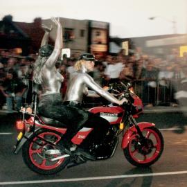 Silver covered dykes on Bikes in the Mardi Gras Parade, nd