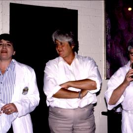 Robyn Tyler (USA) Dawn Frazer (Swimmer) and Dawn O'Donnell host at a welcome party, nd